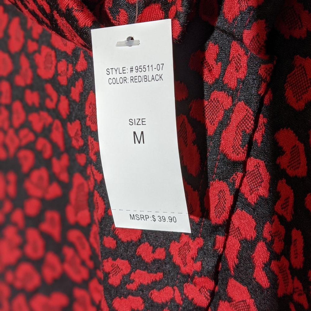 NWT Red and black cheetah print sweater